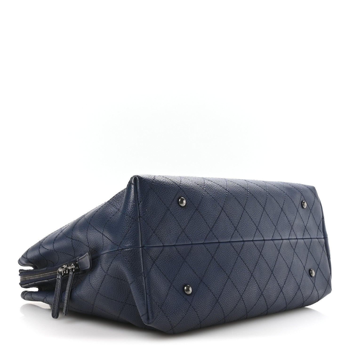Grained Vegetal Calfskin Urban Shopping Tote Blue