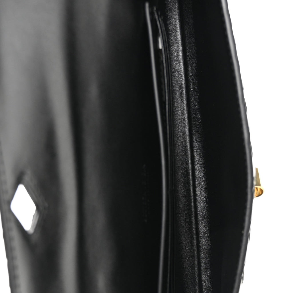 Nappa Intrecciato Long Andiamo Top Handle Clutch Black