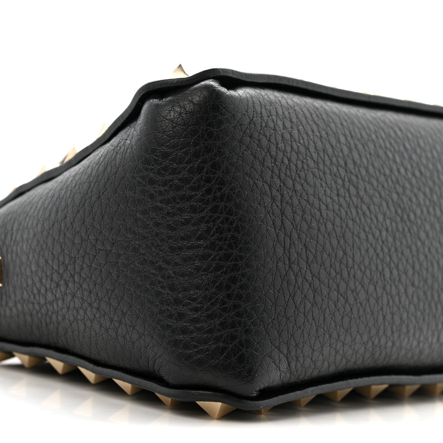 Grained Calfskin Small Rockstud All Over Crossbody Bag Black