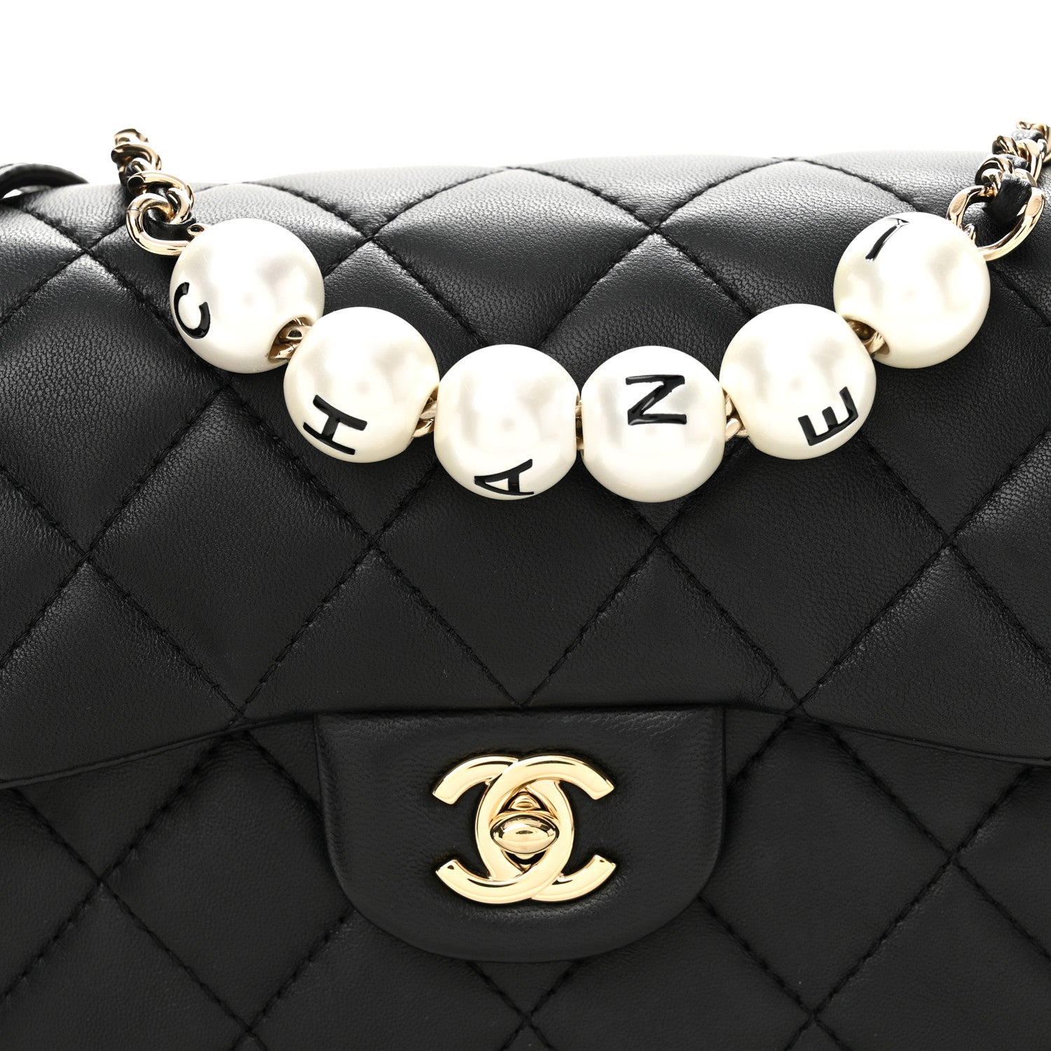 Lambskin Quilted Small My Precious Flap Black
