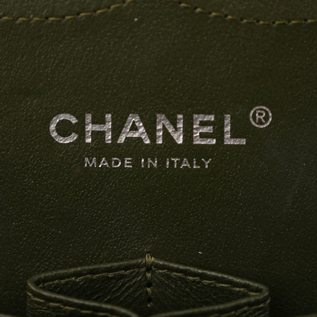 Caviar Quilted Jumbo Double Flap Green