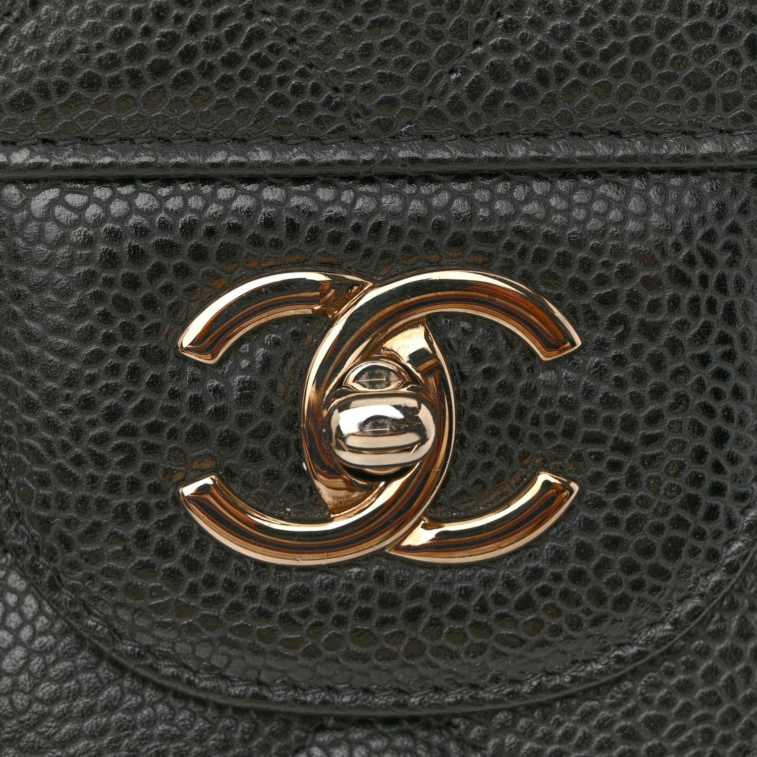 Caviar Quilted Jumbo Double Flap Black