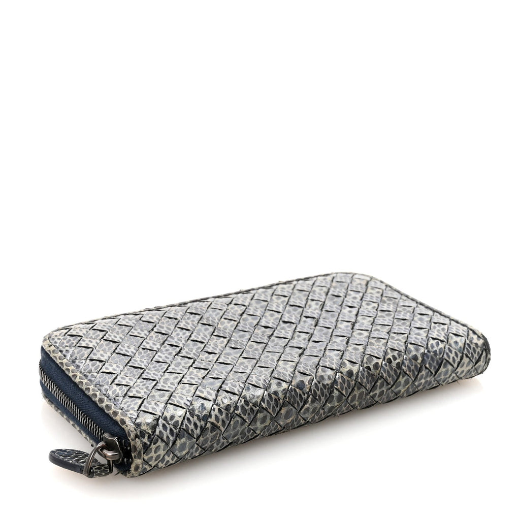 Ayers Intrecciato Ayers Zip Around Wallet Blue