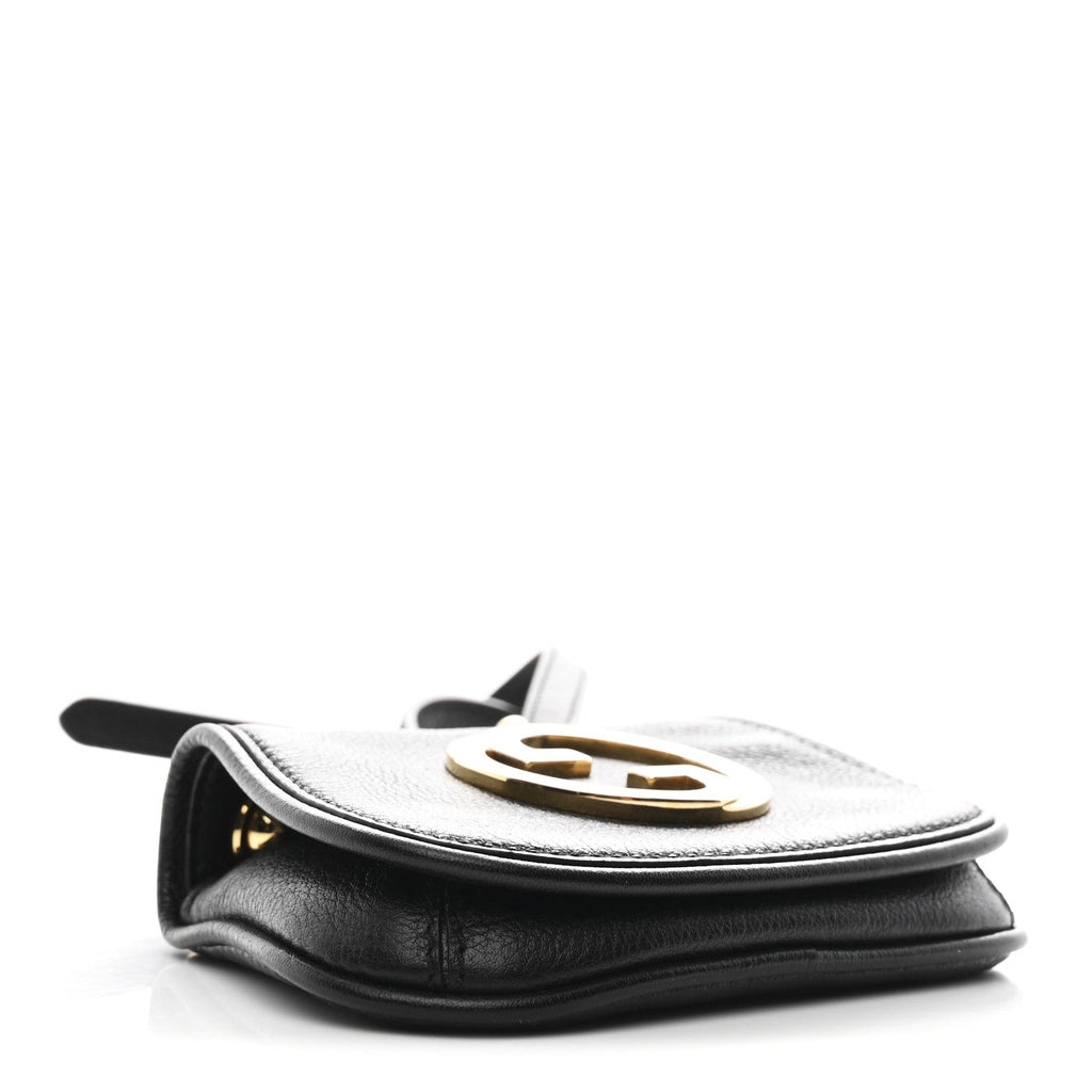 Roxy Calfskin Mini Blondie  Case Wallet with Strap Shoulder Black