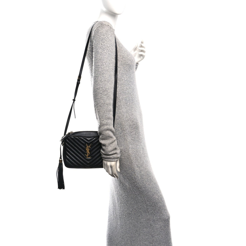 Calfskin Matelasse Monogram Lou Camera Bag Black