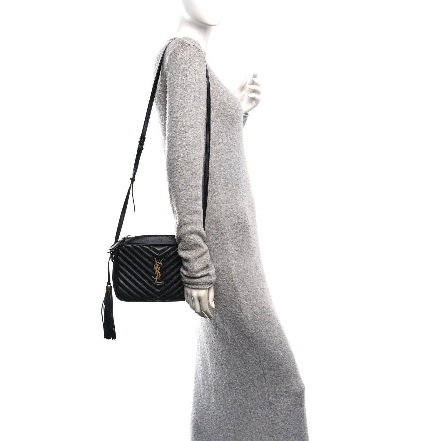 Calfskin Matelasse Monogram Lou Camera Bag Black