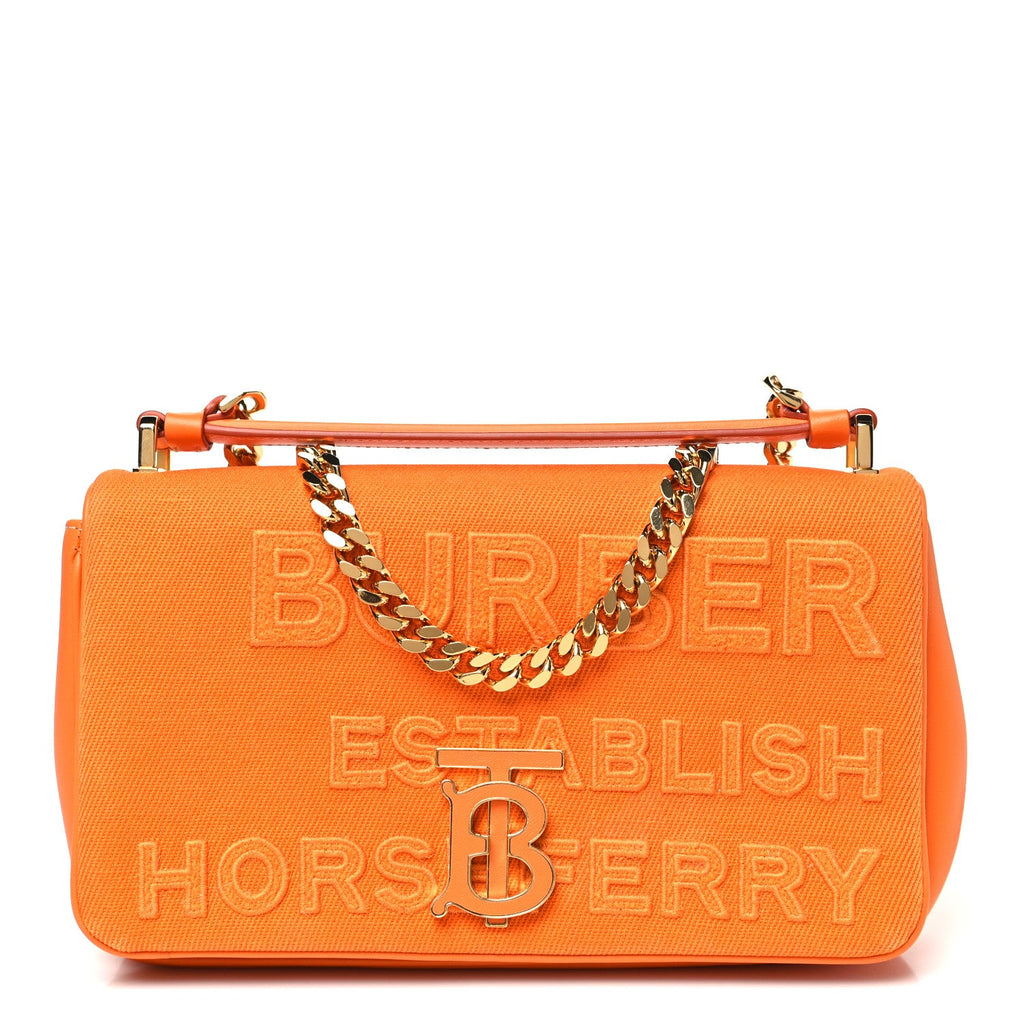 Canvas Horseferry Print Small Lola Bag Deep Orange