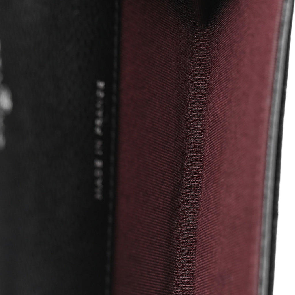 Caviar Quilted Flap  Holder Wallet Black