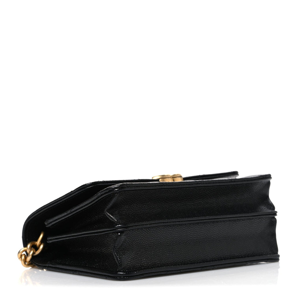 Caviar Quilted Mini Bracelet On Chain Wallet On Chain WOC Black