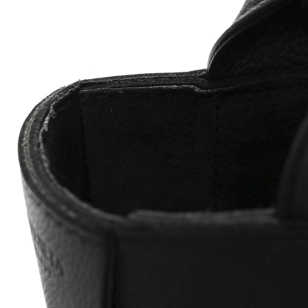 Grained Calfskin Intrecciato Mini Arco Tote Black