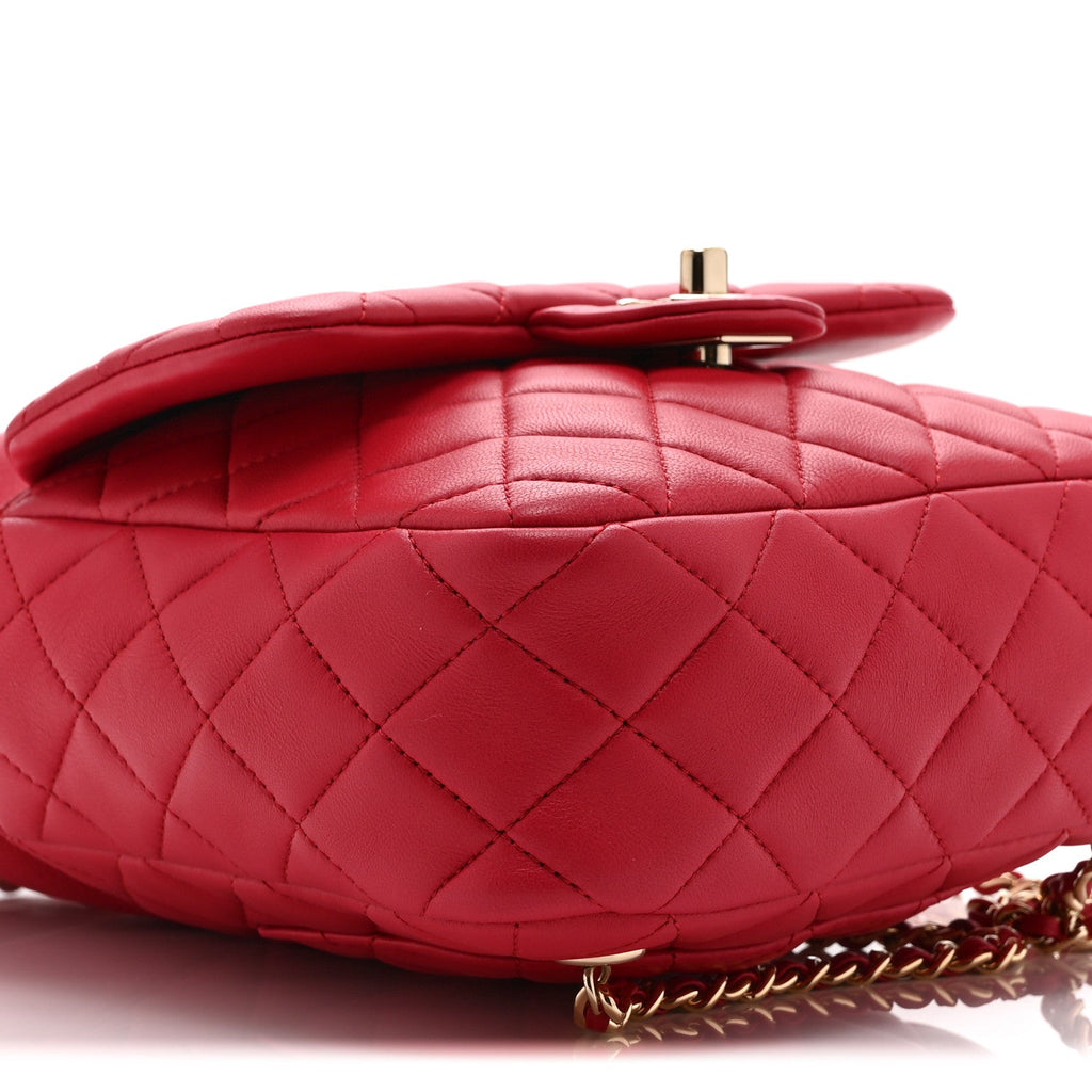 Lambskin Quilted Small in Seoul Backpack Dark Pink