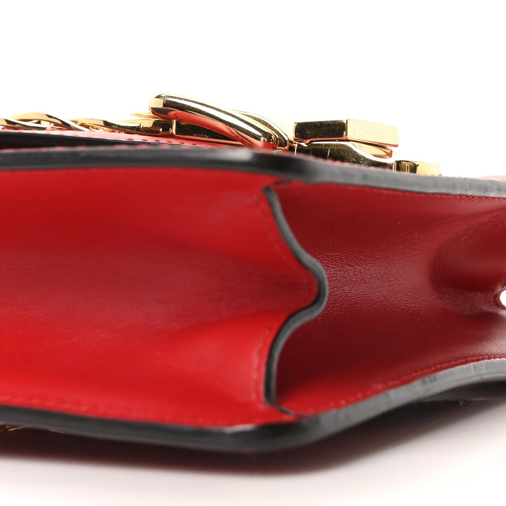 Calfskin Mini Sylvie Chain Shoulder Bag Hibiscus Red
