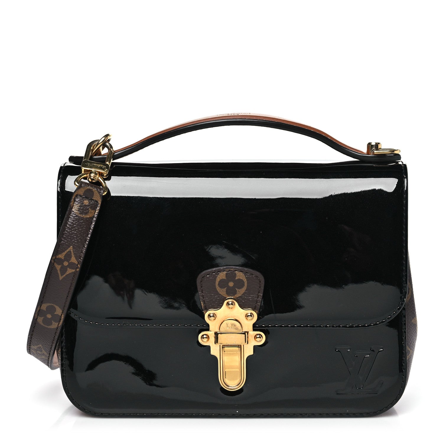 Patent Calfskin Monogram Cherrywood BB Black