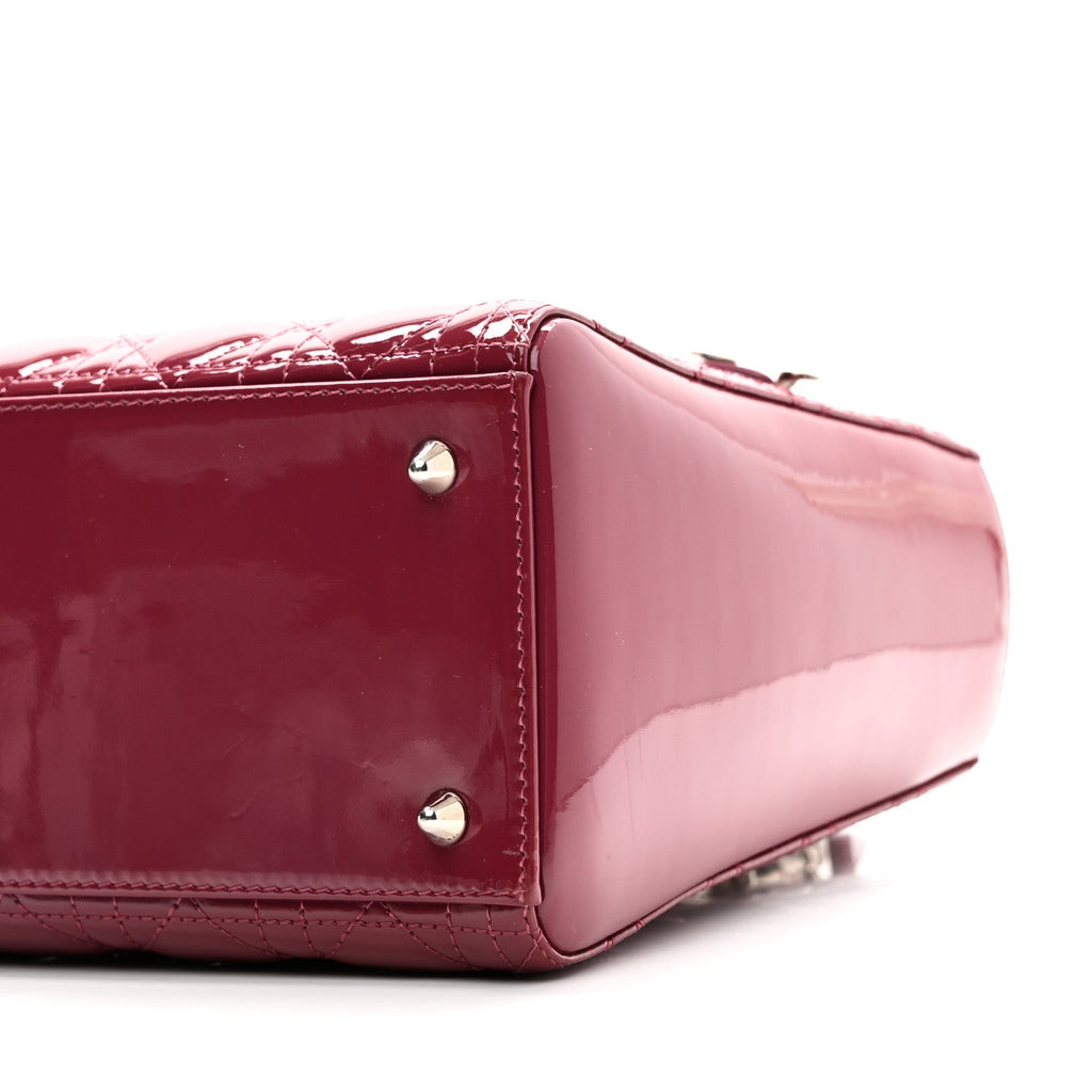 Patent Cannage Medium Lady Dior Dark Pink