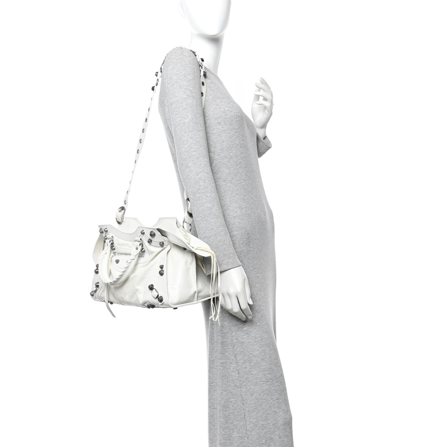 Agneau Arena Neo Cagole City Handbag Optic White