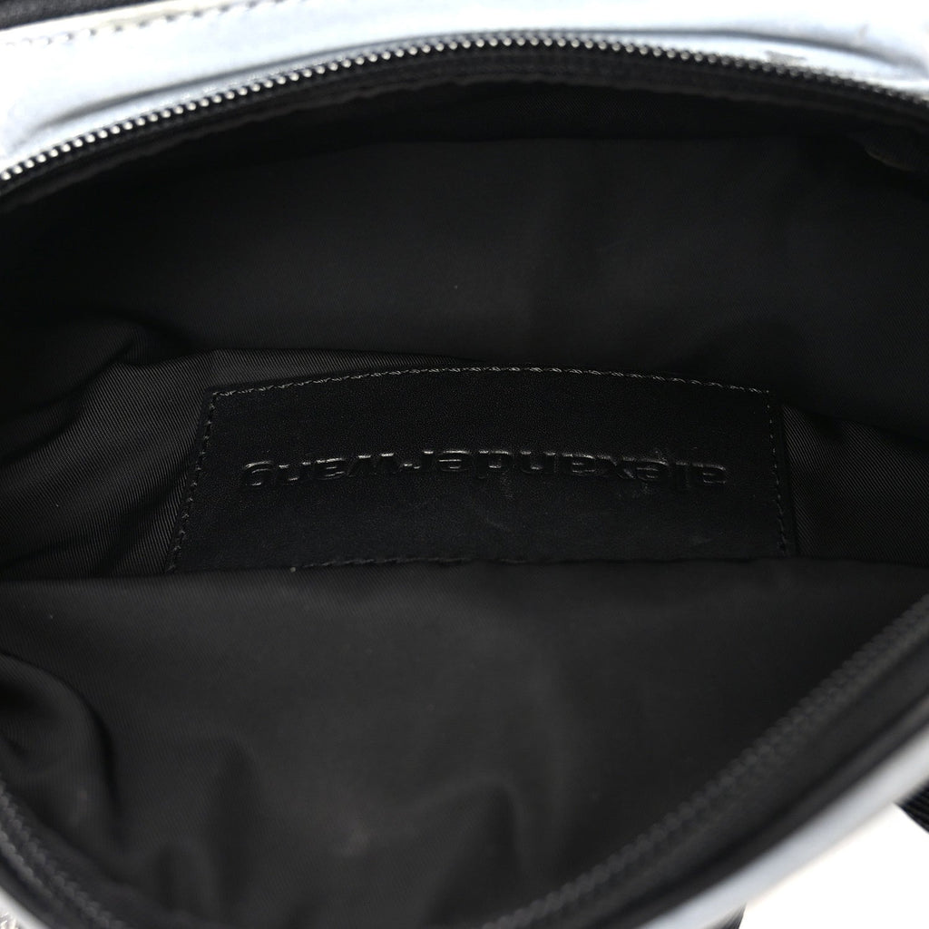 Nylon Logo Printed Attica Belt Bag Reflective Silver