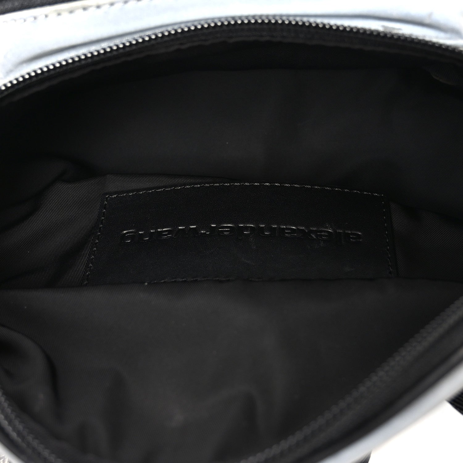 Nylon Logo Printed Attica Belt Bag Reflective Silver