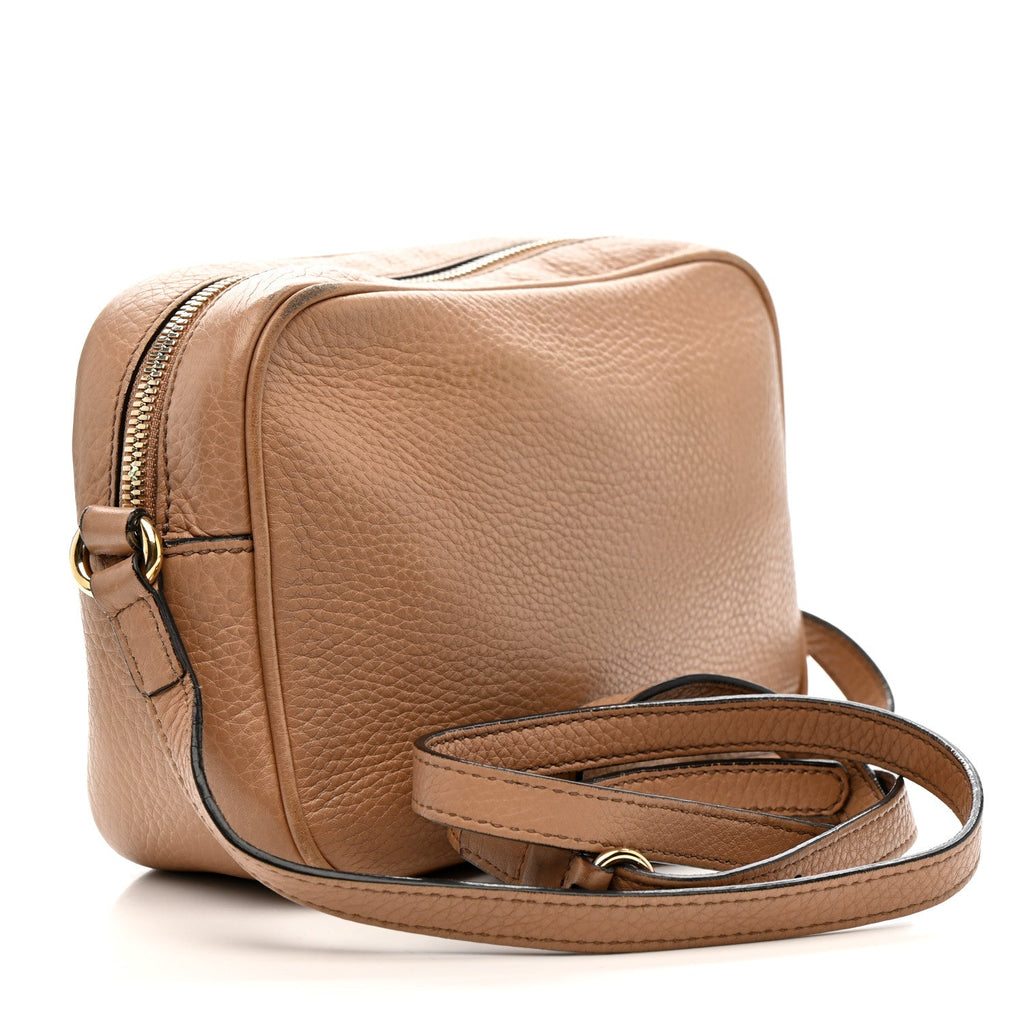 Pebbled Calfskin Small Soho Disco Bag Camelia