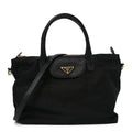 Tessuto Nylon Saffiano Shopping Tote Black