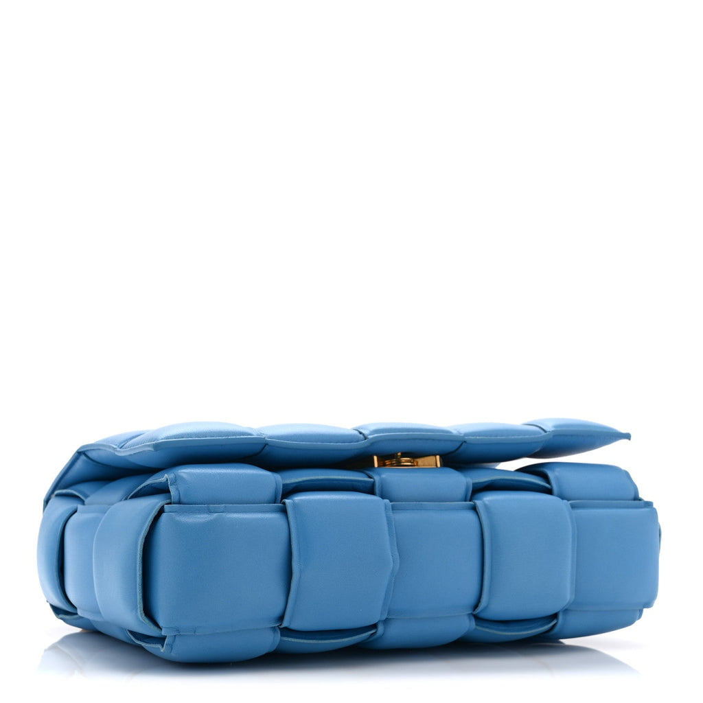 Lambskin Maxi Intreccio Padded Chain Cassette Crossbody Bag Swimming Pool