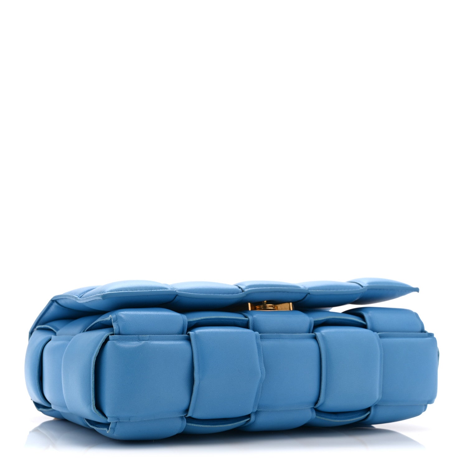 Lambskin Maxi Intreccio Padded Chain Cassette Crossbody Bag Swimming Pool