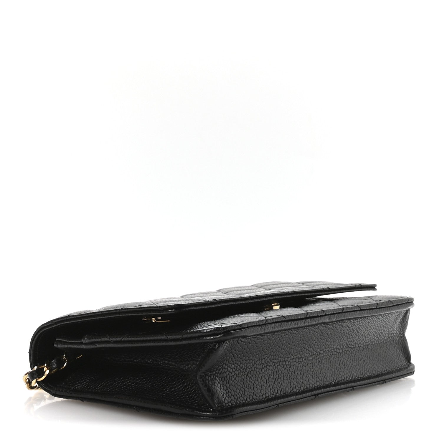 Caviar Quilted Wallet on Chain WOC Black
