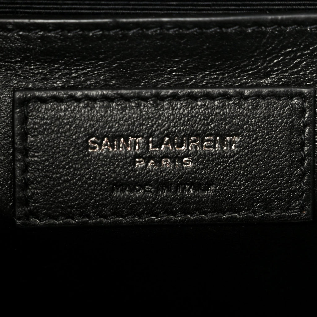 Grain De Poudre Textured Mixed Matelasse Triquilt Medium Monogram Monochrome Satchel Black