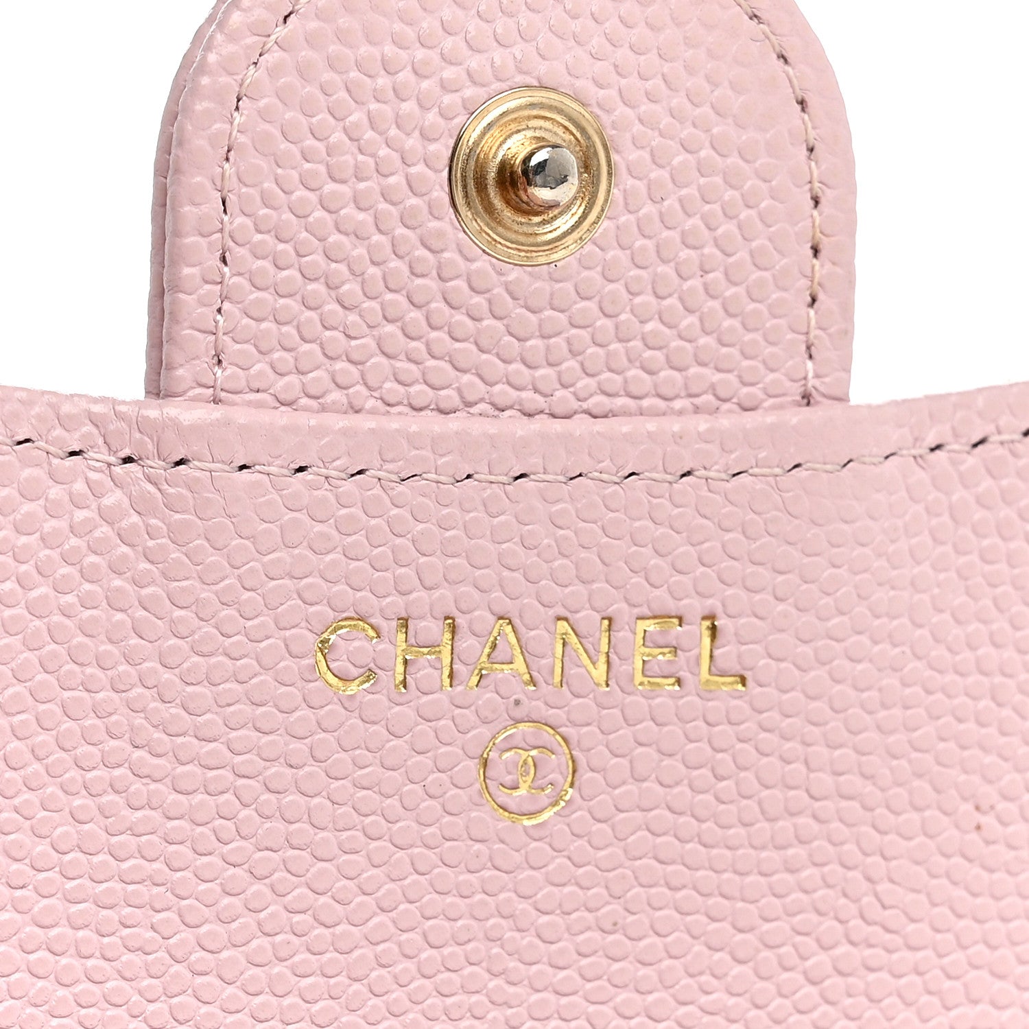 Caviar Quilted Compact Flap Wallet Light Pink