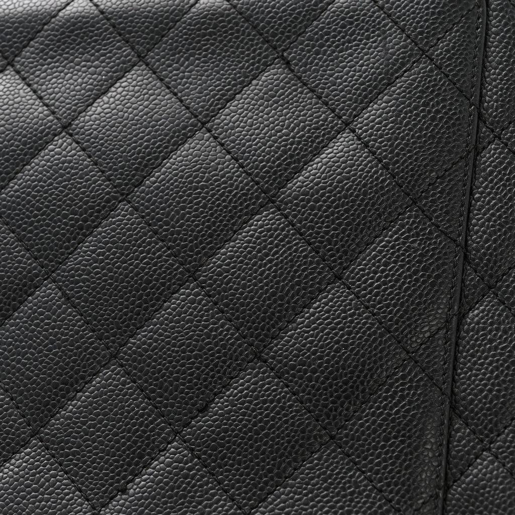 Caviar Quilted Jumbo Kelly Flap Black