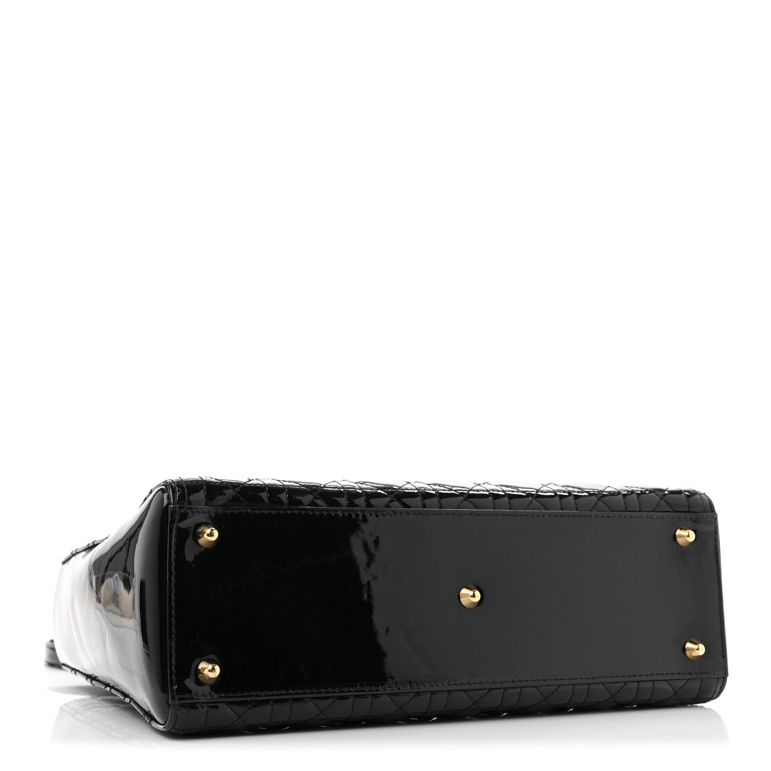 Patent Cannage Large Lady Dior Black