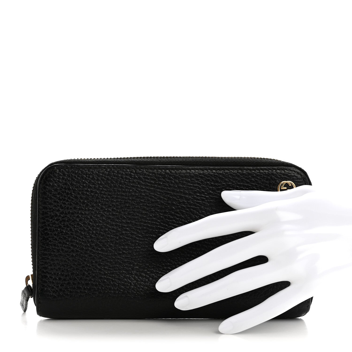 Dollar Calfskin GG Zip Around Wallet Black
