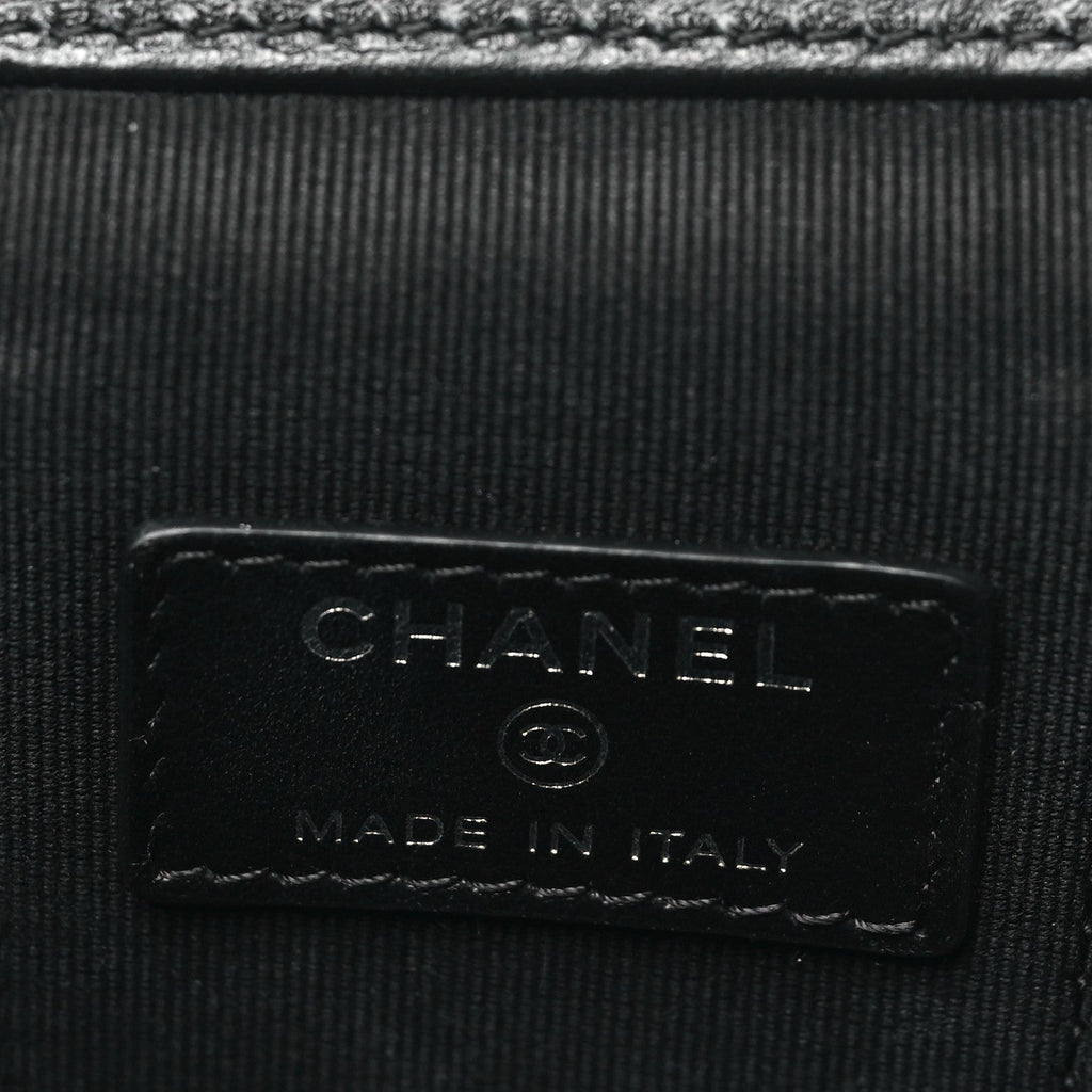 Caviar Quilted Mini Vanity Case With Chain Black