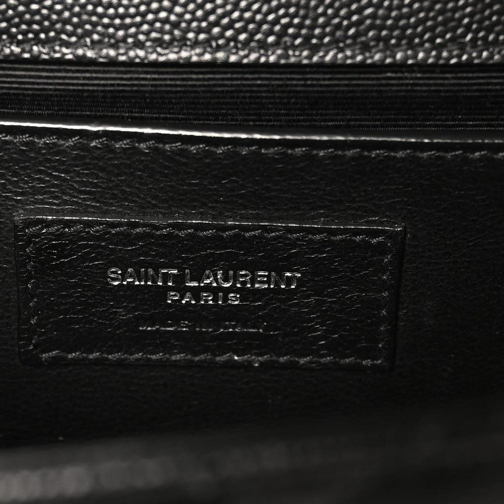 Grain De Poudre Textured Mixed Matelasse Triquilt Medium Monogram Satchel Black
