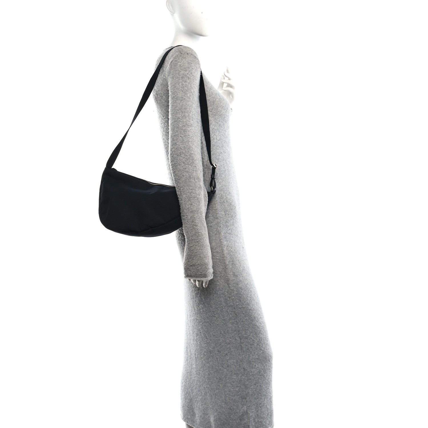 Nylon Slouchy Banana Two Bag Black