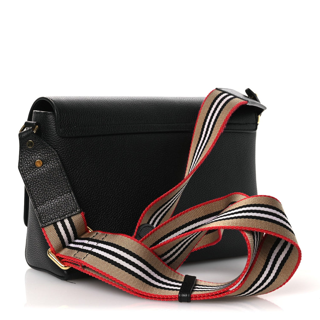 Grainy Calfskin Note Crossbody Bag Black