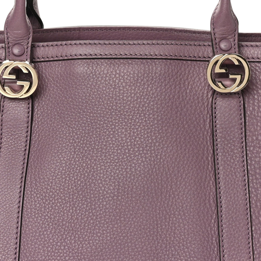 Pebbled Calfskin Old Libeccio Miss GG Tote Purple