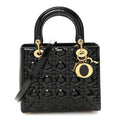 Patent Cannage Medium Lady Dior Black