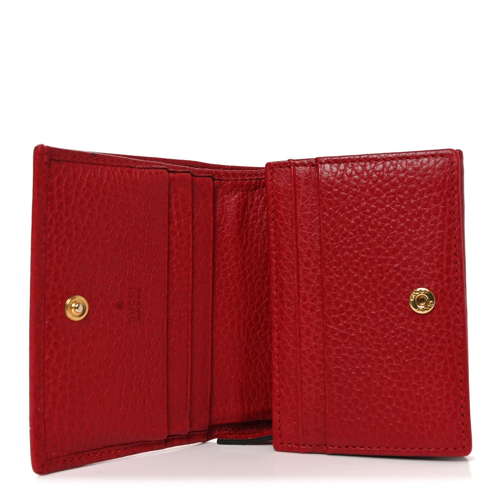 Pebbled Calfskin GG Marmont  Case Hibiscus Red