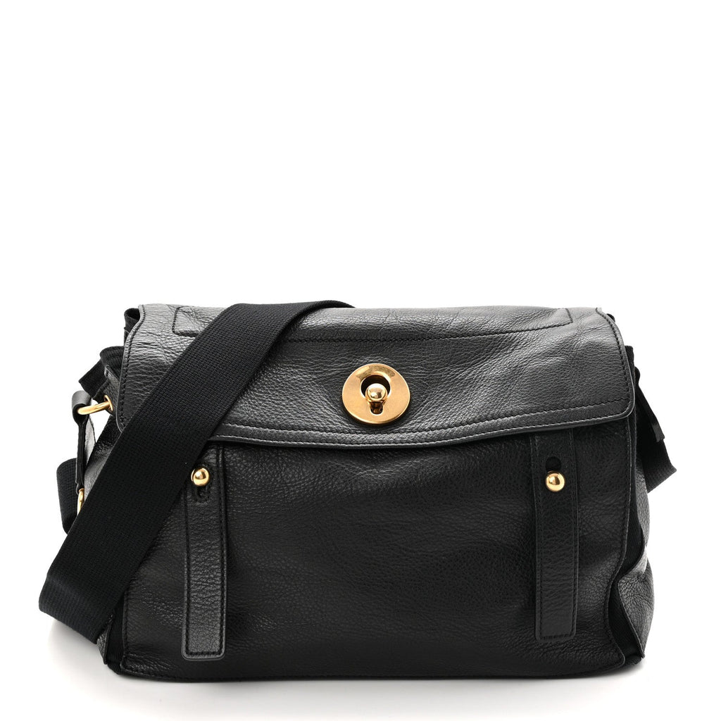 Calfskin Muse Two Messenger Black