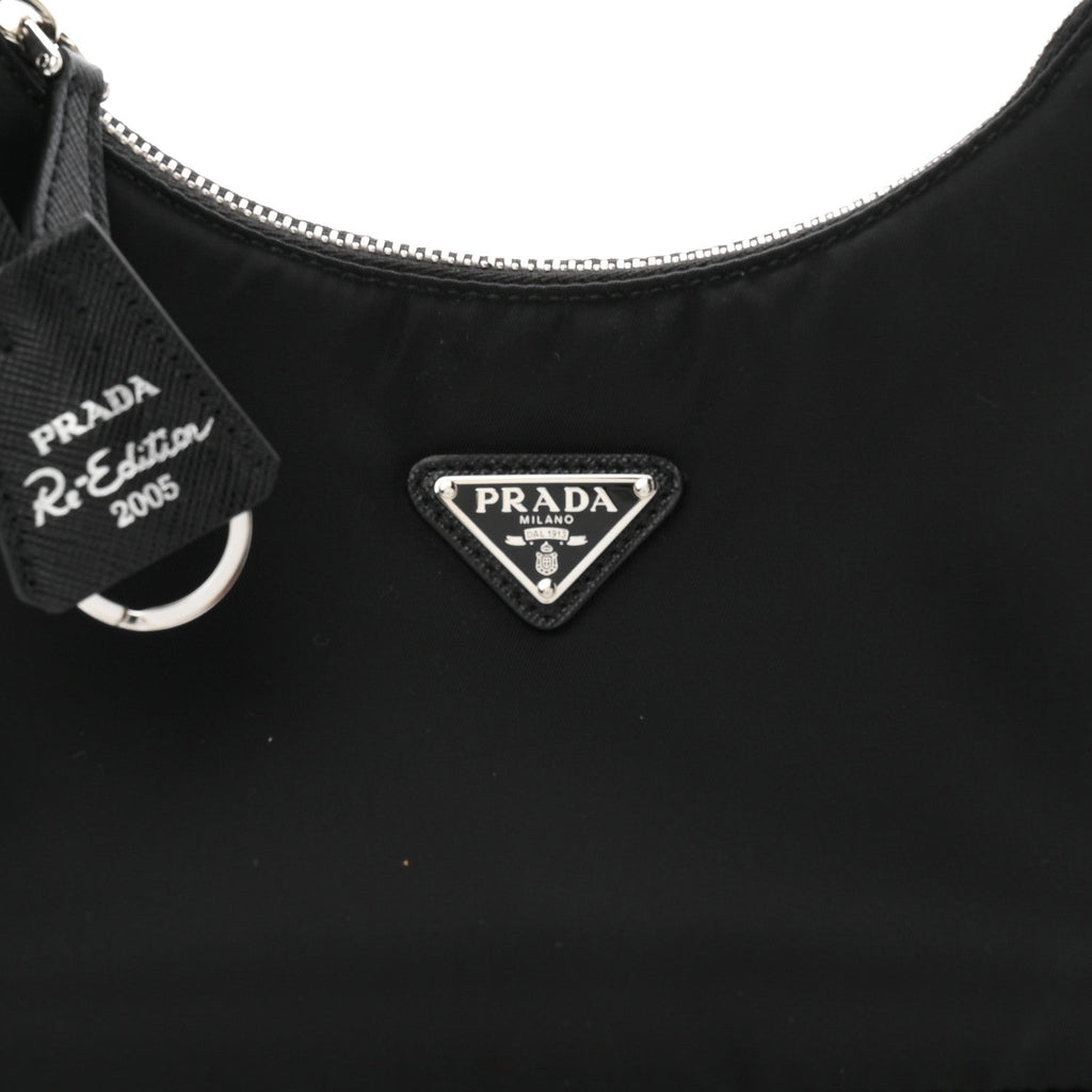 Tessuto Nylon Saffiano Mini Re-Edition 2005 Bag Black