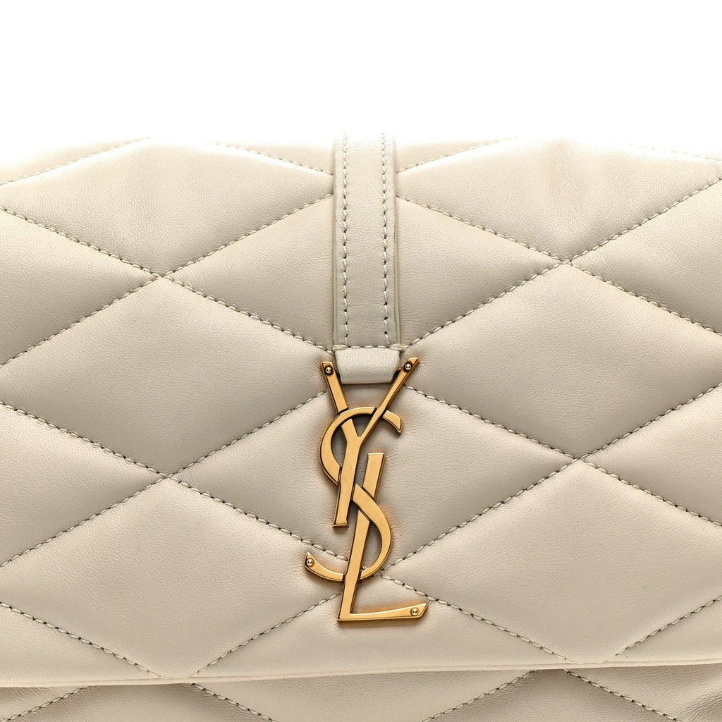 Lambskin Quilted Le 57 Diamond Shoulder Bag Crema Soft