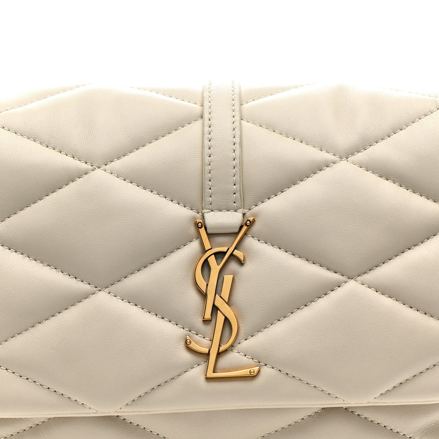 Lambskin Quilted Le 57 Diamond Shoulder Bag Crema Soft