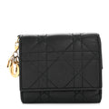 Lambskin Cannage Lady Dior Lotus Wallet Black