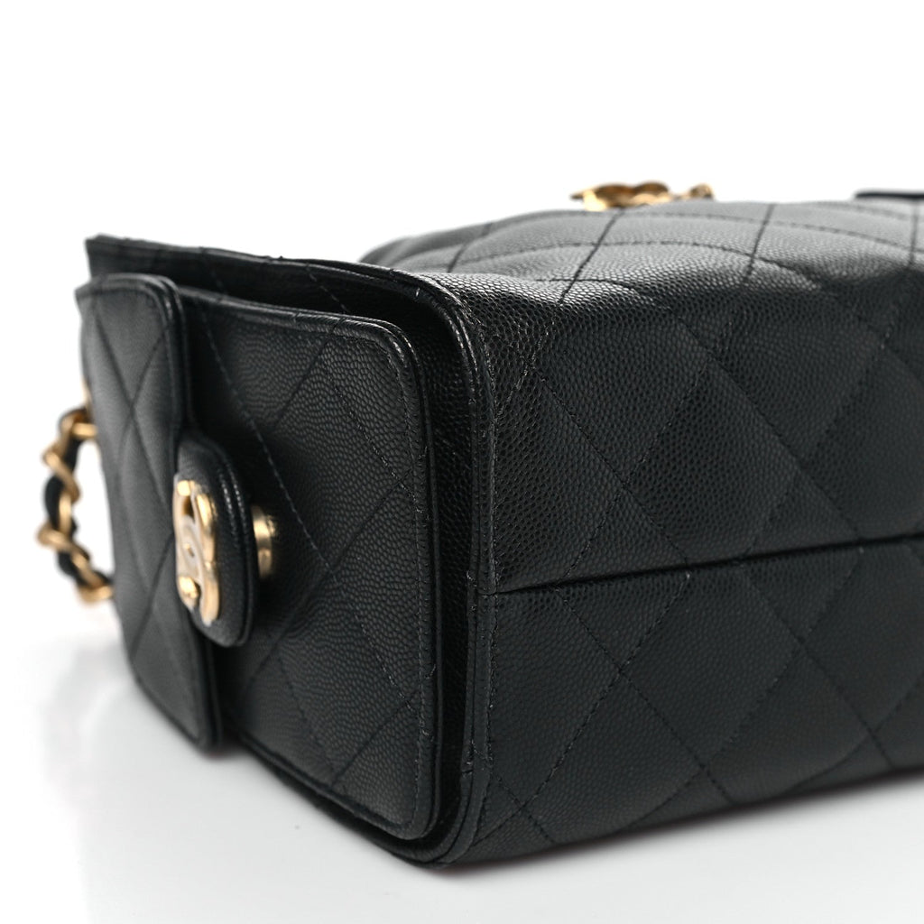 Caviar Quilted Mini Chanel 25 Handbag Black