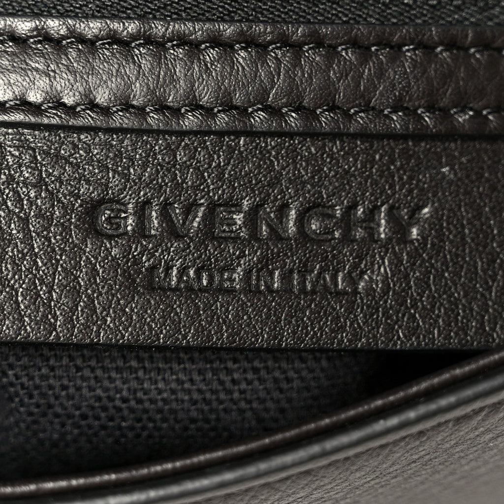 Waxy Grained Calfskin Mini Pandora Pure Flap Bag Black