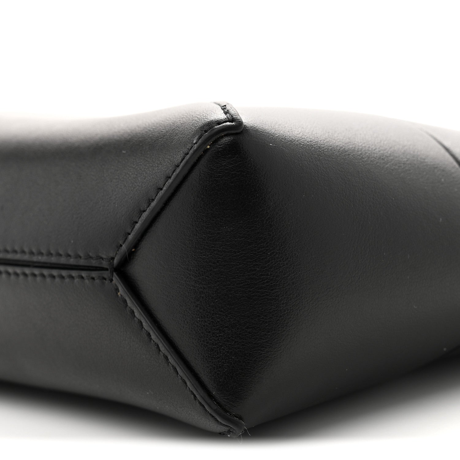 Shiny Calfskin Puzzle Fold Pouch Black