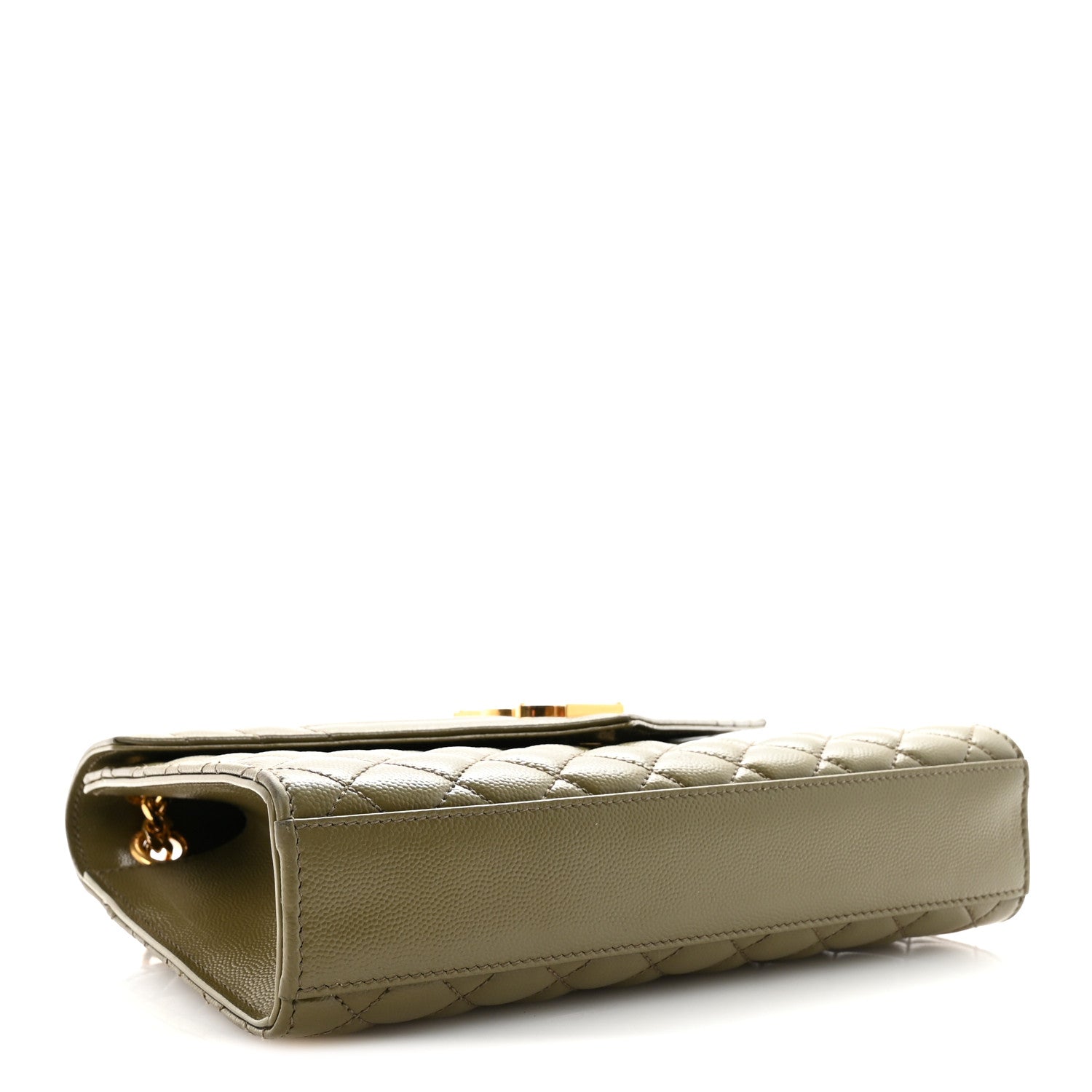 Grain De Poudre Textured Mixed Matelasse Triquilt Medium Monogram Satchel Light Sage