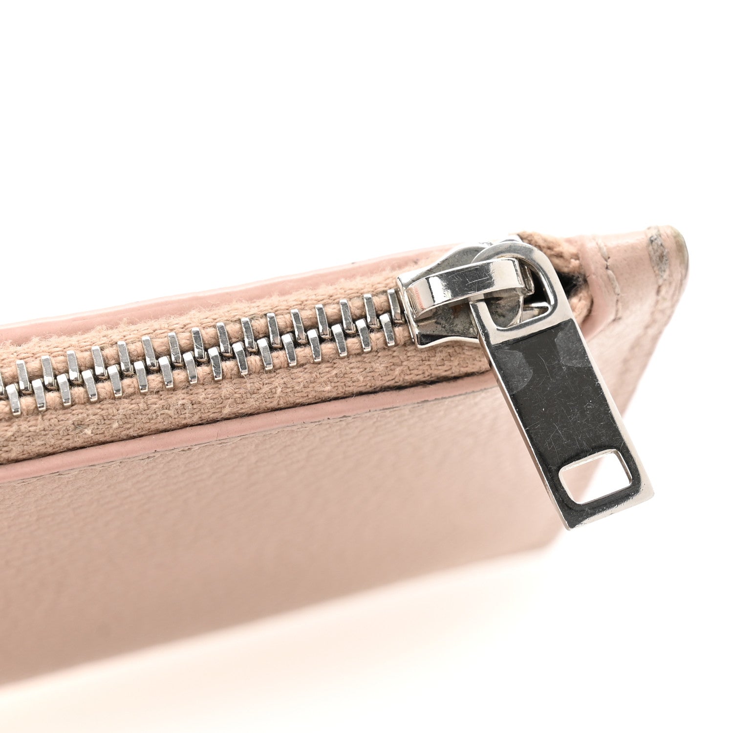 Grained Calfskin 5 Fragments Zip Pouch  Holder Rose Antic