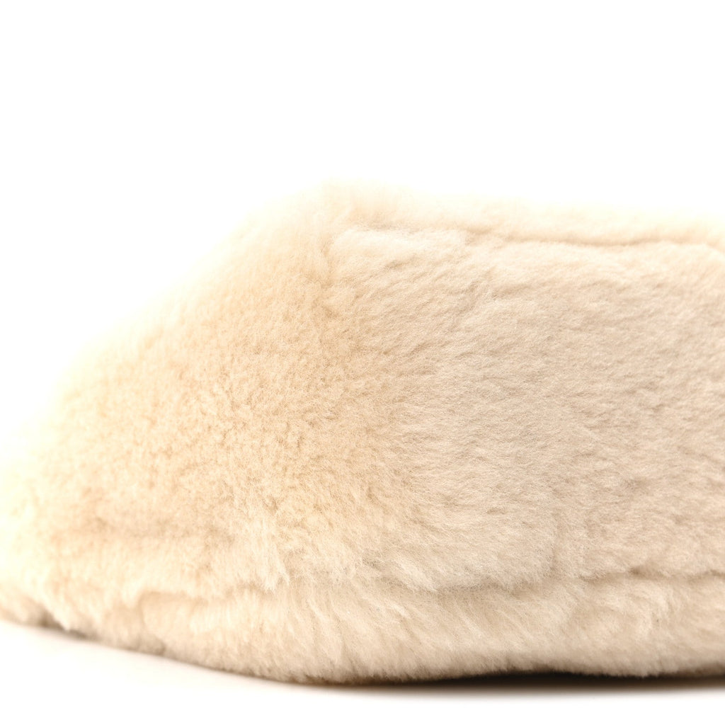 Shearling Nappa Mini Re-Edition Shoulder Bag Ecru