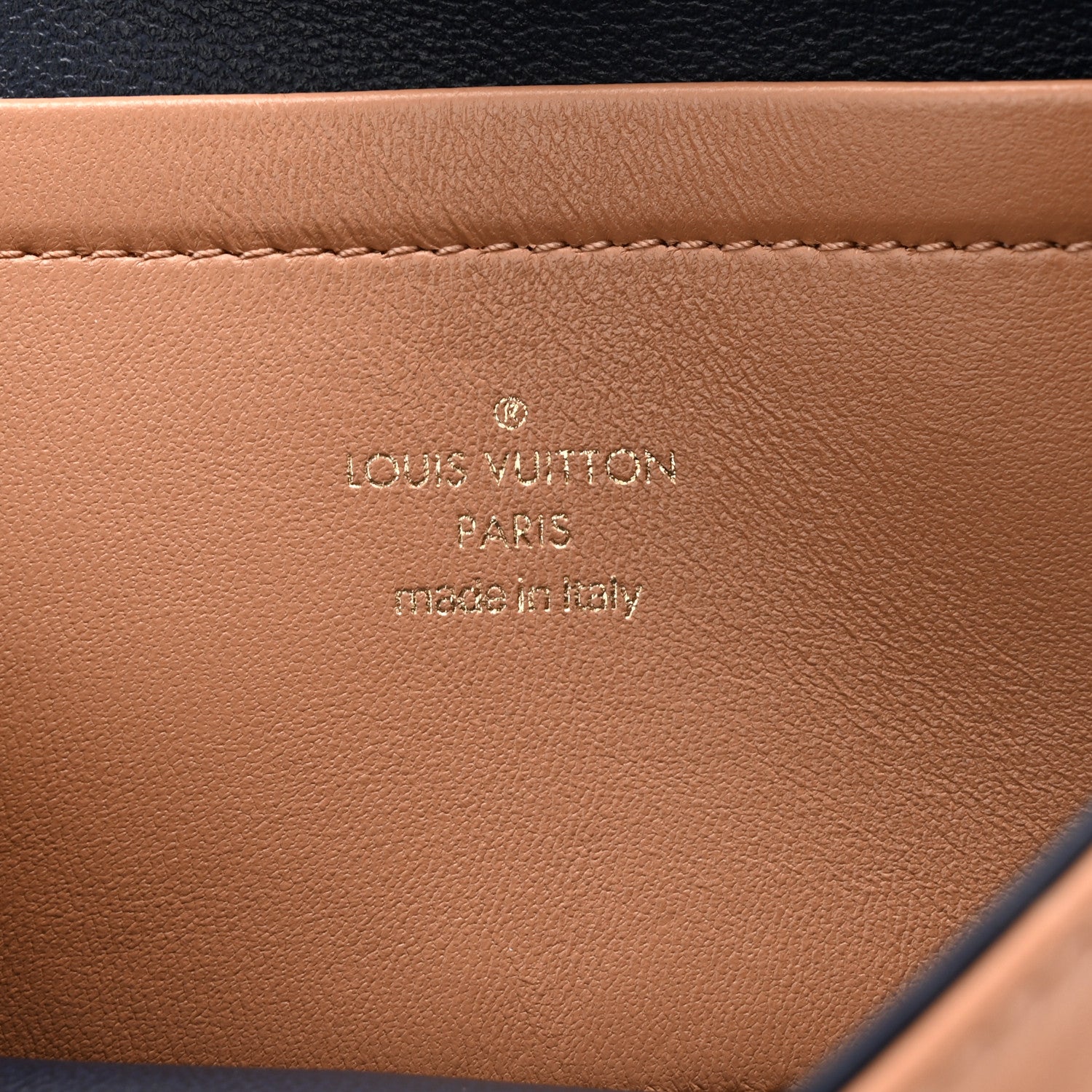 Lambskin Embossed Monogram Pochette Coussin Camel
